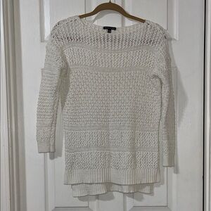 Eileen Fisher White Textured Knit Top